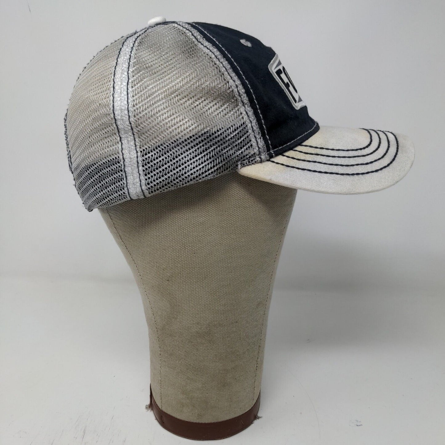 Ford Mens Meshback Snap Back Hat Blue White Embroidered Logo