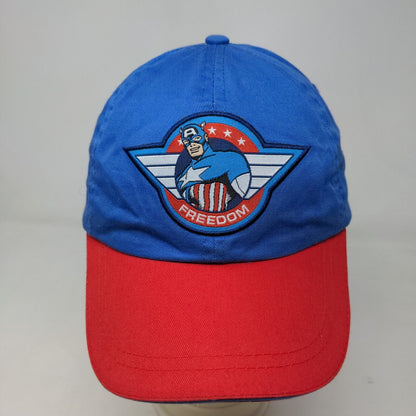 Marvel Men's Slideback Hat Blue Red Adjustable Embroidered Captain America Logo