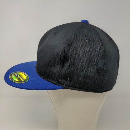 210 Fitted Men's Hat Black Blue Size 6 7/8 - 7 1/4 Blanket Flexfit