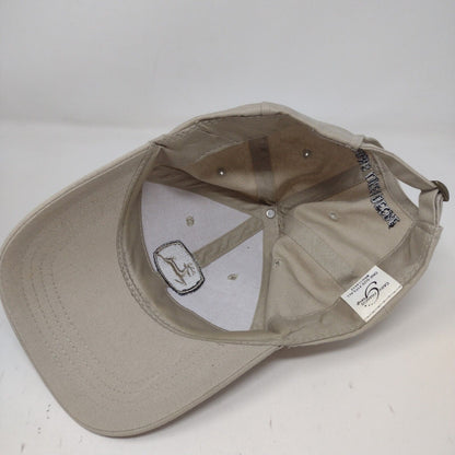 John Deere Men's Slideback Hat Tan OSFA Embroidered Logo 100% Cotton