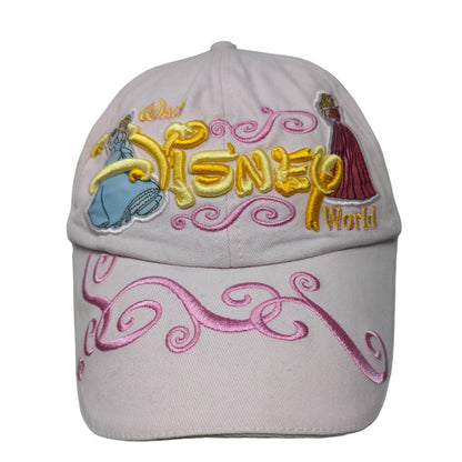 Walt Disney World Girl's Strapback Hat Pink Youth Embroidered Cinderella Aurora