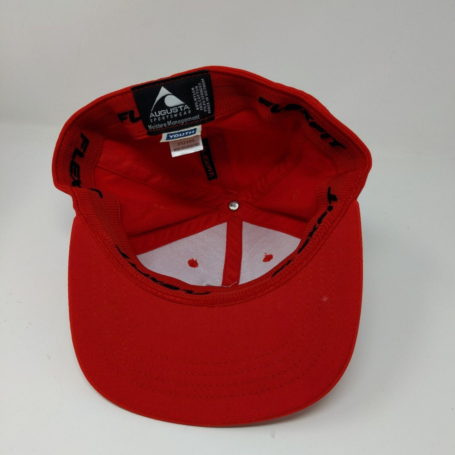 Youth Augusta Sportswear Embroidered Logo Red Flexfit Fitted Hat Cap