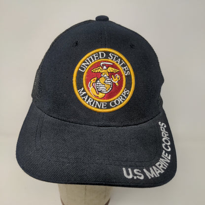 USMC United States Marine Corps Snapback Mesh Back Hat Blue Adjustable