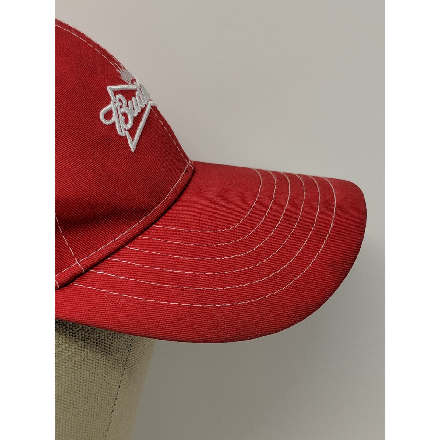 Budweiser Beer Strapback Hat Size OSFA Red Embroidered Logo SEE DESC