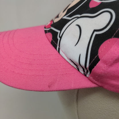Disney Minnie Mouse Girl's Snapback Hat Pink OSFM Big Print Polyester