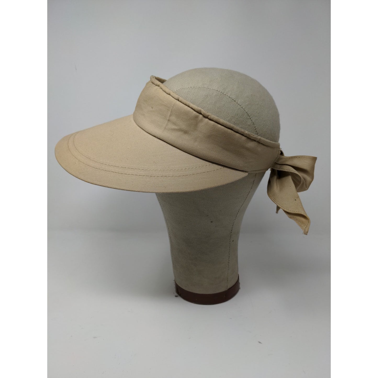 Womens Gitano Sun Visor Hat Brown Tan Beige Tie Back Blank Wide Brim