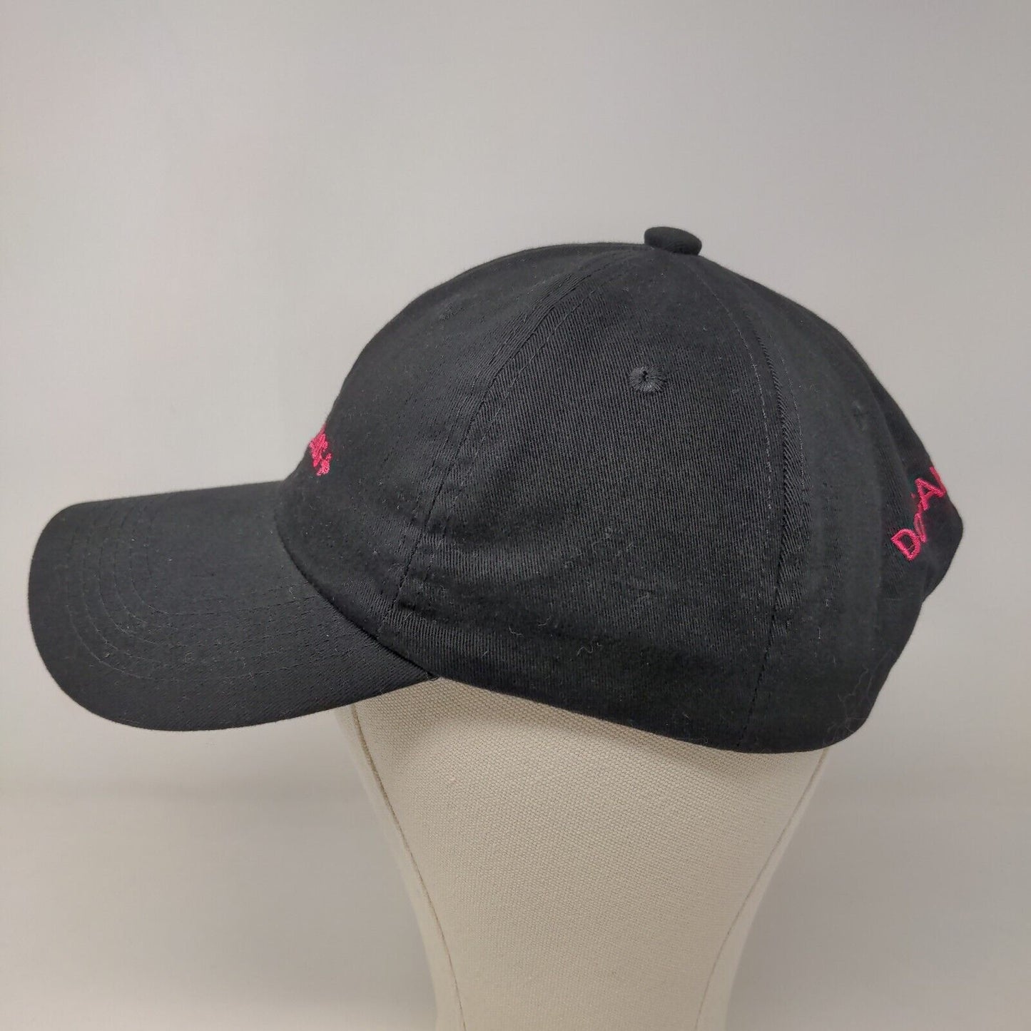 Unbranded Women's Slideback Hat Black Pink Adjustable Embroidered Dos Caminos