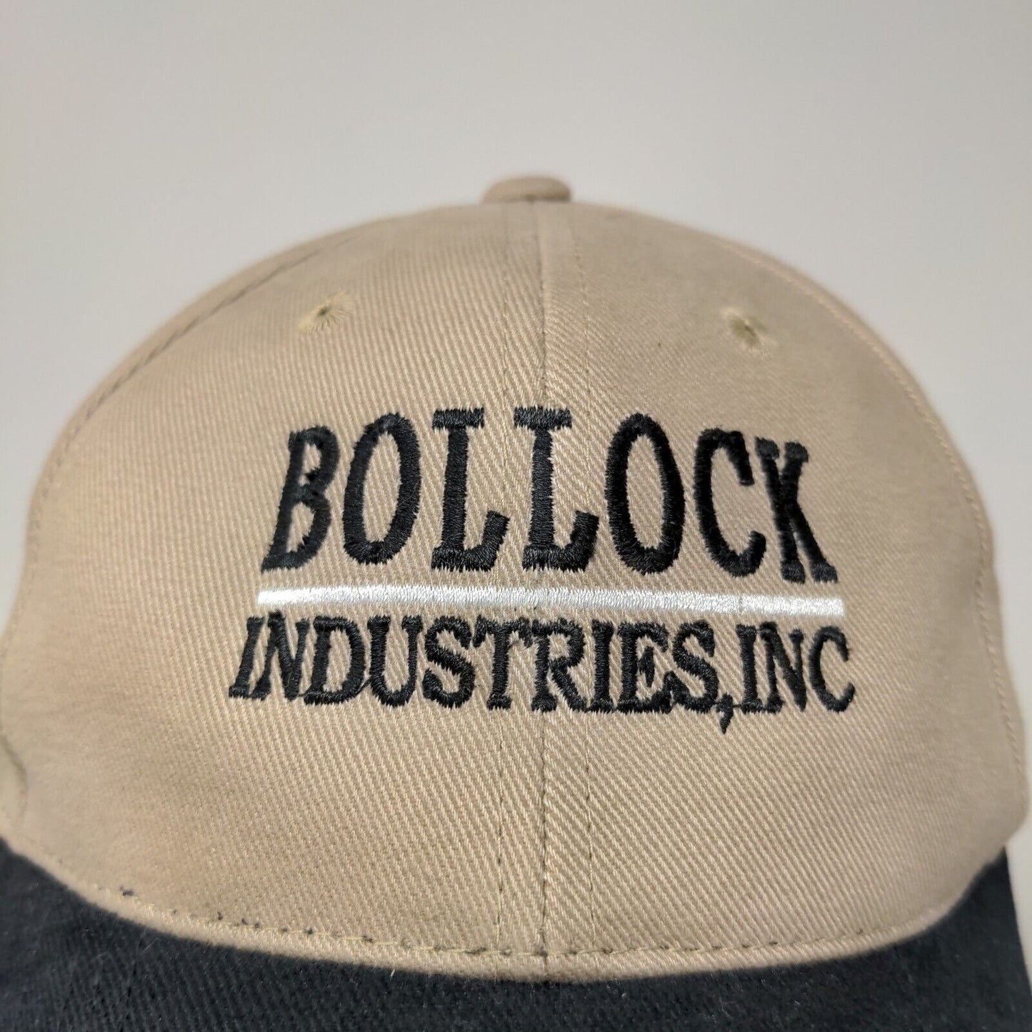 Port Authority Men's Bollock Industries Strapback Hat Tan Black Embroidered