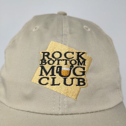 Rock Bottom Mug Club Men's Hat Tan Adjustable Slideback Embroidered Logo