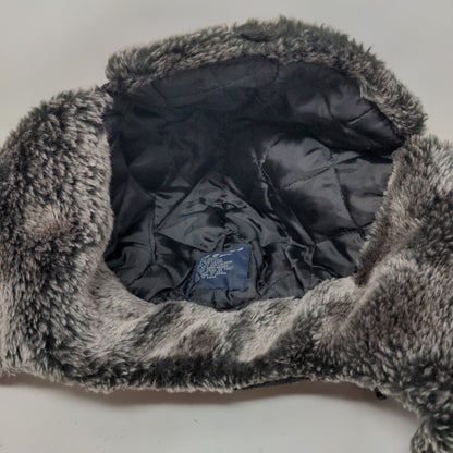 KBEthos Men's Trapper Hat Black One Size Vegan Fur Trim Ear Flaps