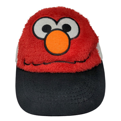 Sesame Street Toddler Strapback Hat Red Black White Size 2T-4T Fuzzy Elmo