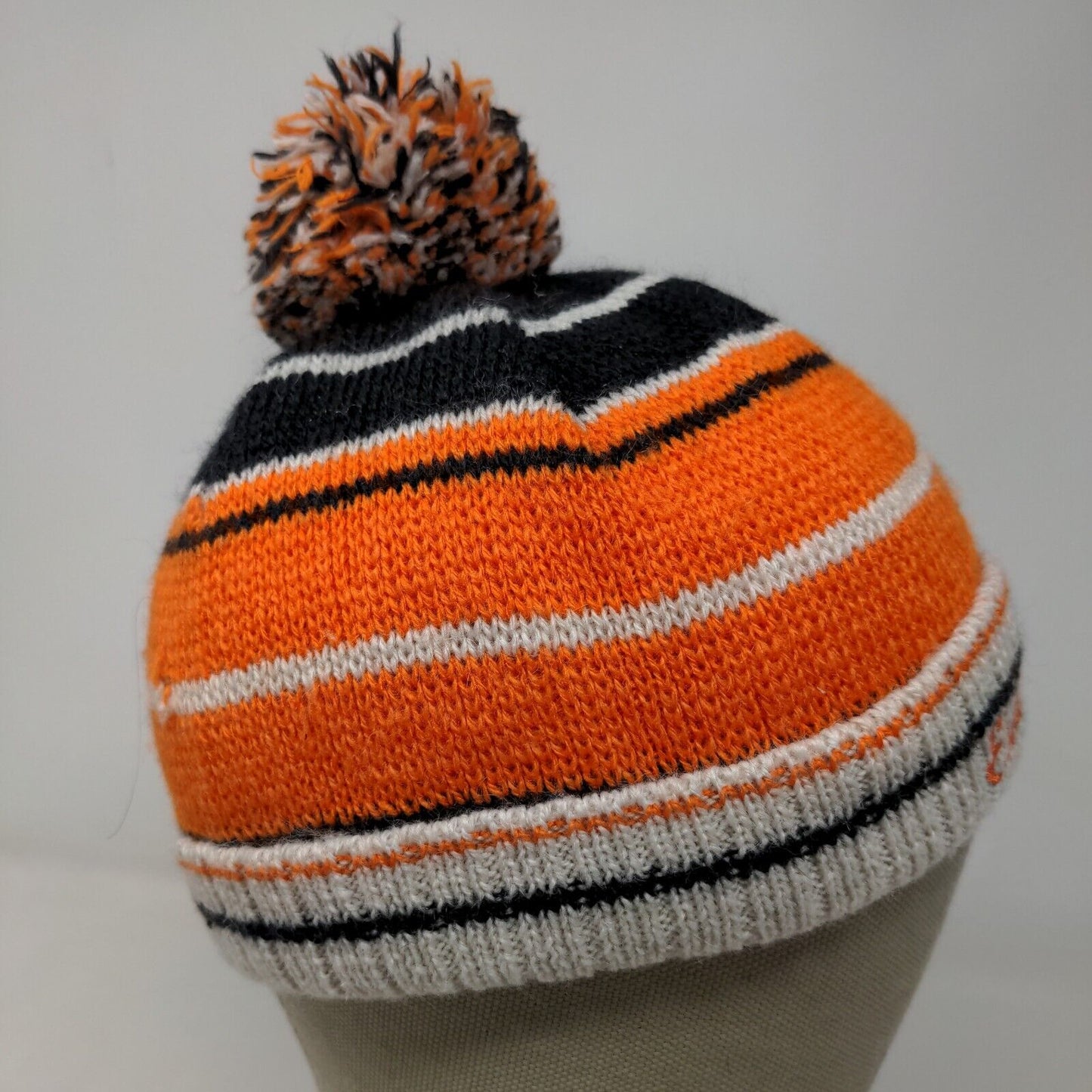 Eskimo Joe's Men's Beanie Cap Hat Orange Striped OSFA Embroidered Logo