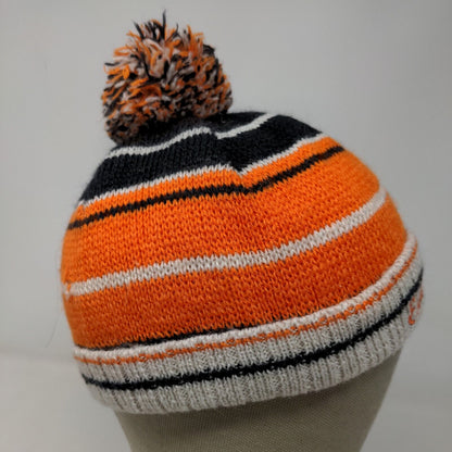 Eskimo Joe's Men's Beanie Cap Hat Orange Striped OSFA Embroidered Logo