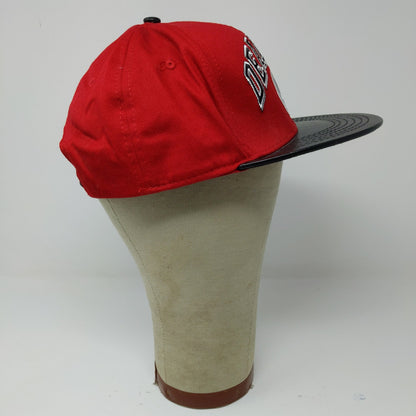 Marvel Deadpool Flat Bill Snapback Hat Embroidered Logo Spell Out Red Black