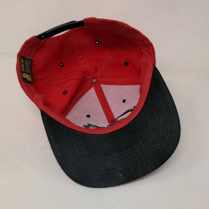 Golden Lion Men's Snapback Flat Bill Hat Red OSFA Embroidered California Logo