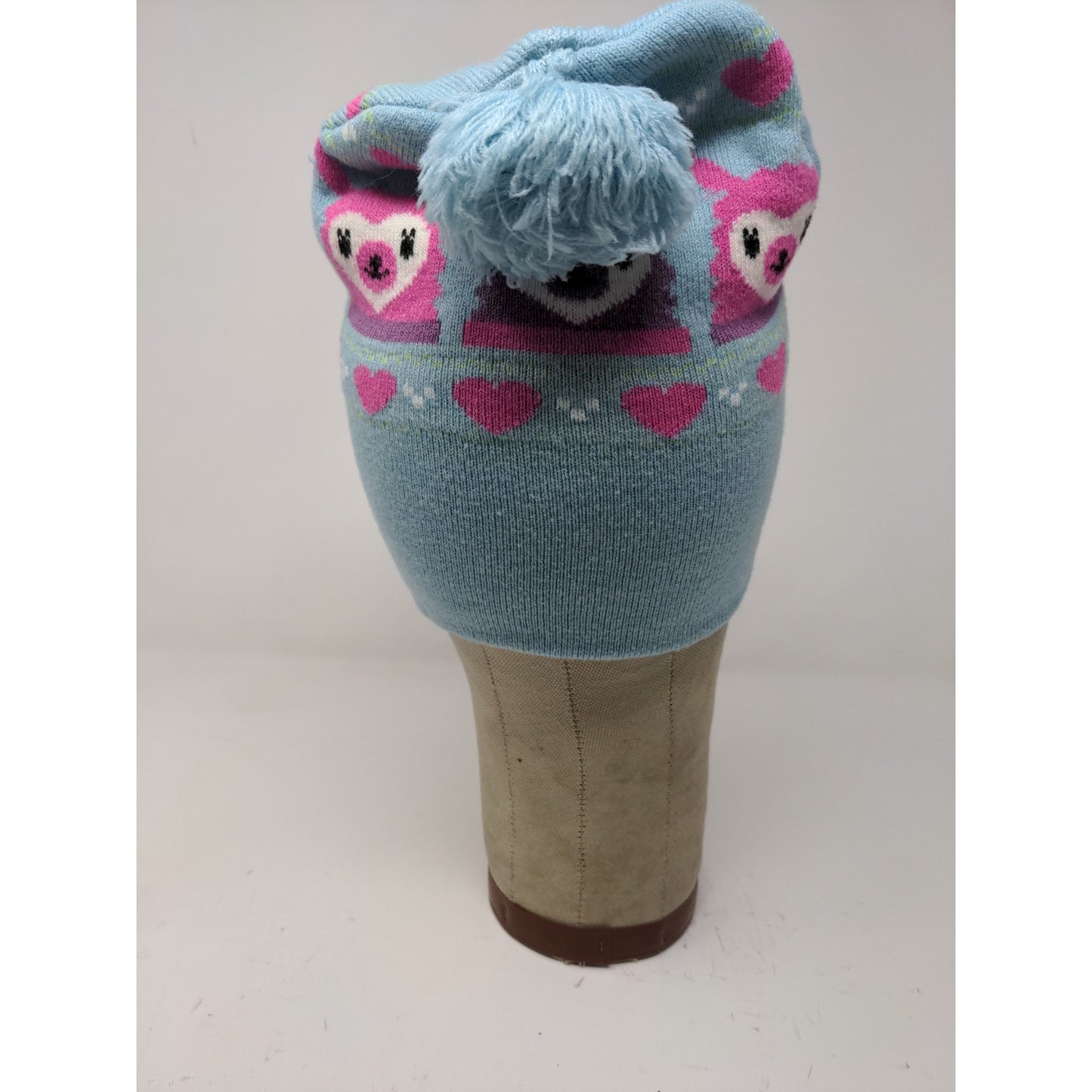 Loungefly Beanie Hat Blue Pink Purple Llamas Soft Patch Logo Pom Pom