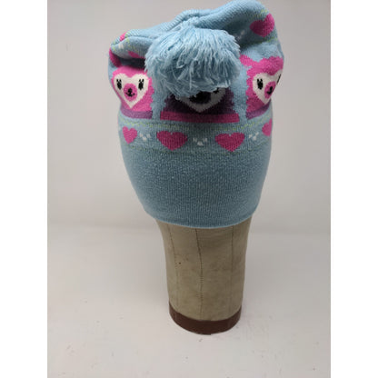 Loungefly Beanie Hat Blue Pink Purple Llamas Soft Patch Logo Pom Pom