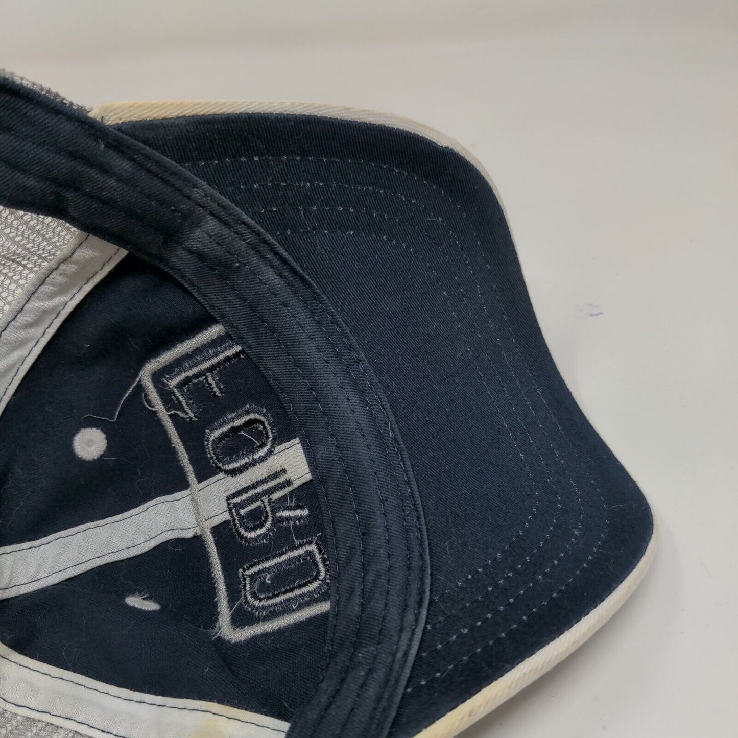 Ford Mens Meshback Snap Back Hat Blue White Embroidered Logo