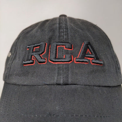 RCA Embroidered Strapback Hat Cap Black Red Accents 100% Cotton