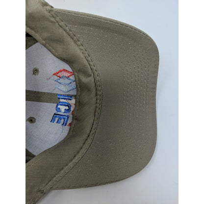 Ice USA Strapback Hat Adjustable Port & Company Embroidered Logo Tan Beige