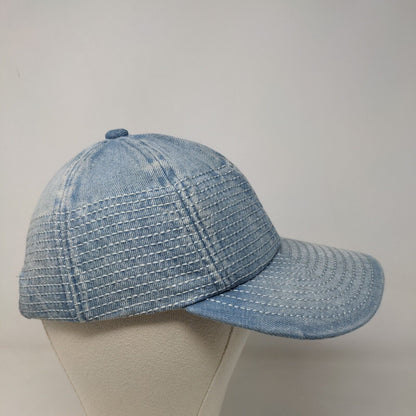 Unbranded Men's Slideback Hat Blue OSFM Denim Stitched Accents