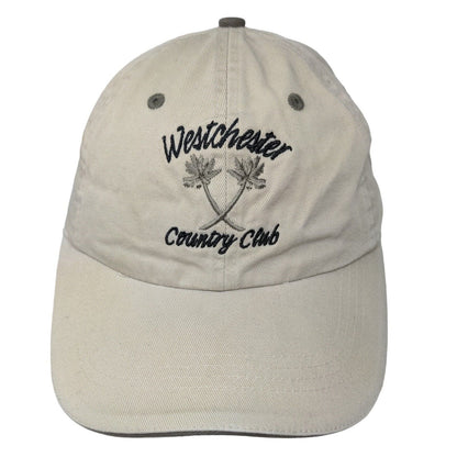 Westchester Country Club Men's Slideback Hat Tan Adjustable Embroidered Logo