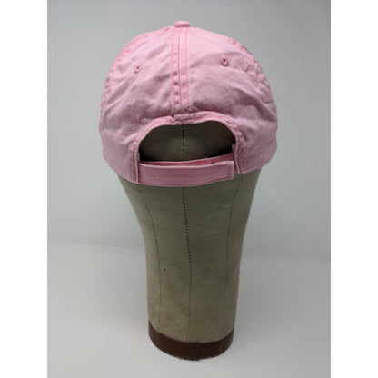 Maderia Beach, FL Strapback Hat Pink Flower Embroidered Spell Out