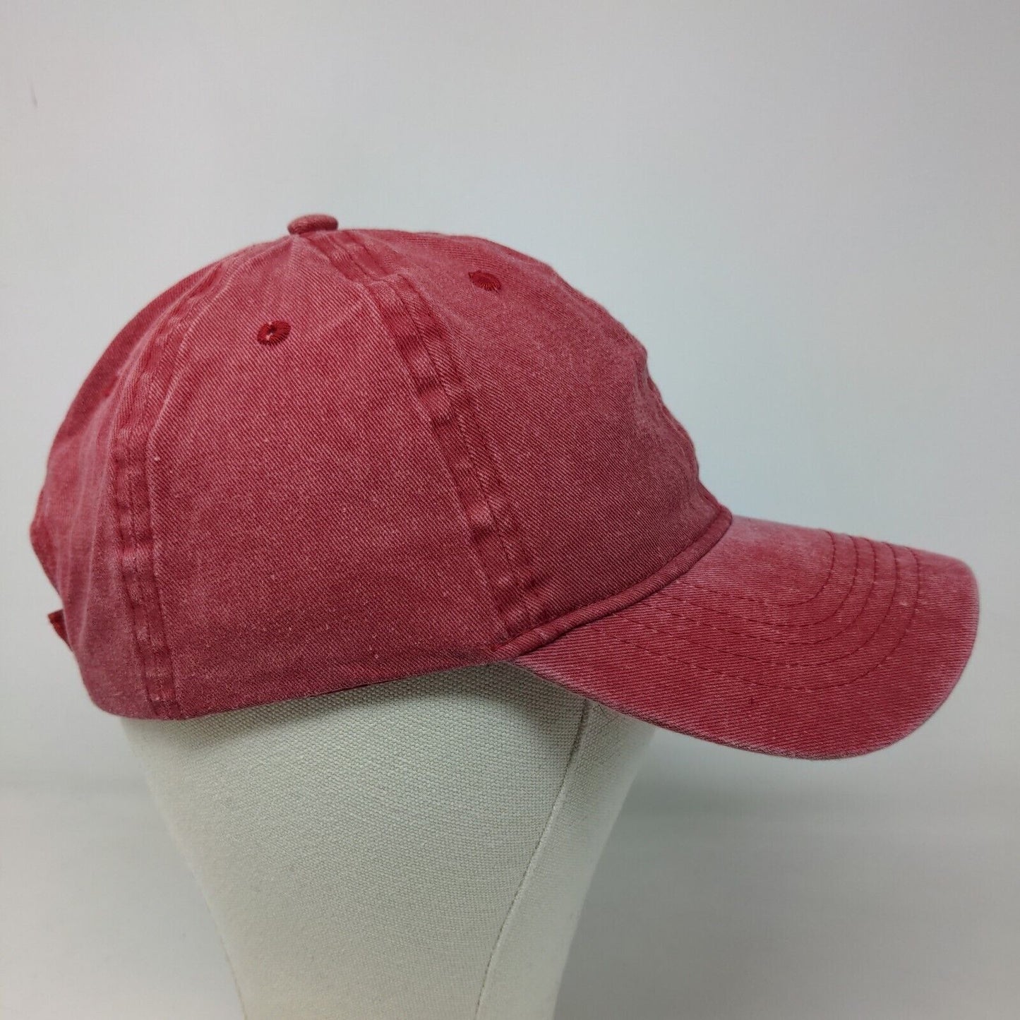 Unbranded Men's Strapback Hat Red Size OSFM Blank Vent Holes Adjustable