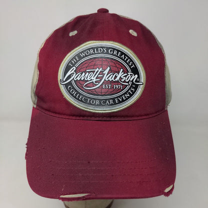 Barrett Jackson Men's Slideback Hat Cap Red Tan Adjustable Embroidered