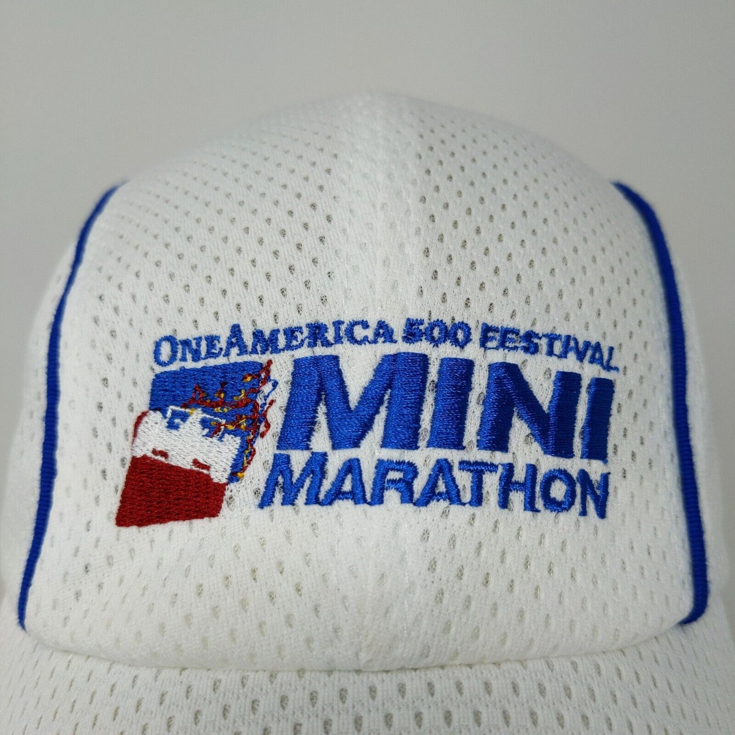 Indy 500 Festival White One America Mini Marathon Strapback Hat Embroidered