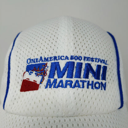 Indy 500 Festival White One America Mini Marathon Strapback Hat Embroidered