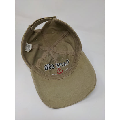 Meds Maps Men's Cape Cod Strapback Hat Cap Tan Embroidered Logo