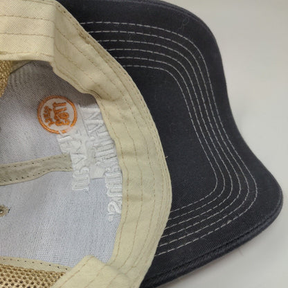 Evan Williams Bourbon Men's Mesh Back Snapback Hat Black Tan Adjustable Logo