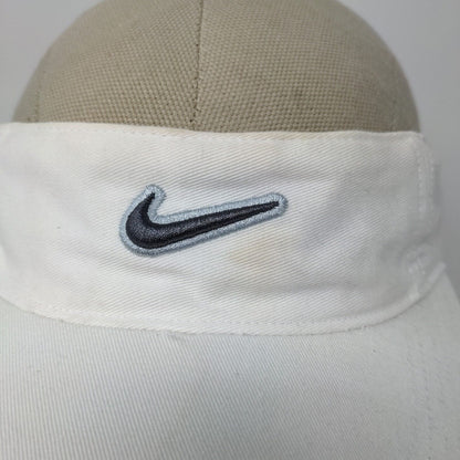 Nike Mens Strapback Sun Visor Hat White OSFA Strapback Embroidered Logo Swoosh