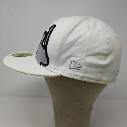 New Era Men's MLB New York Yankees Fitted Hat White Size 7 3/8 Distressed