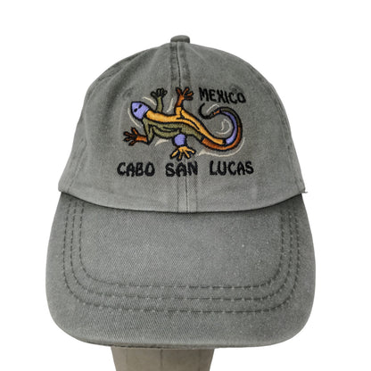 Cabo San Lucas Mexico Strapback Hat Green Adjustable Embroidered Lizard Logo