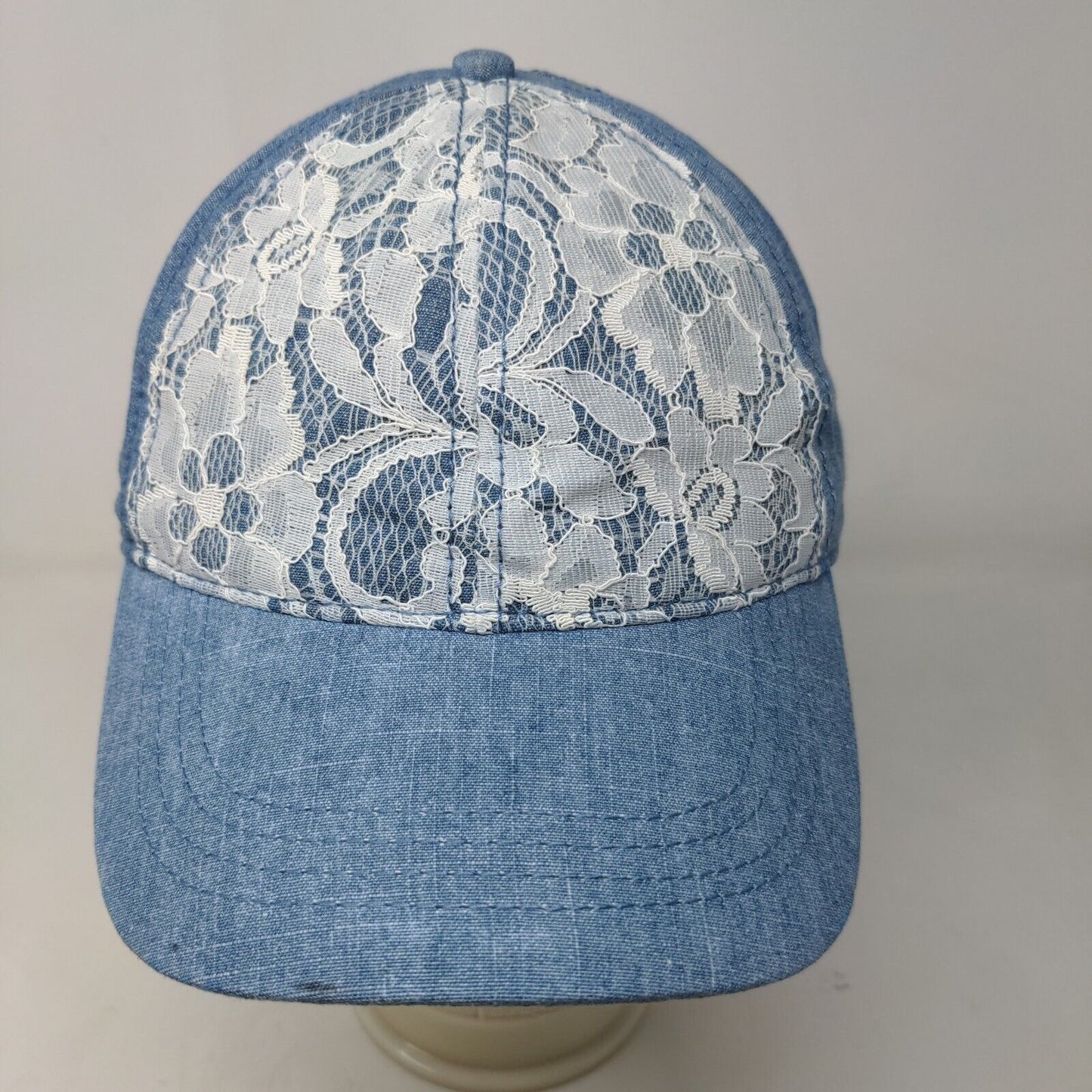 Unbranded Women's Snapback Denim Hat Blue Size OS Lacey Accent Paisley