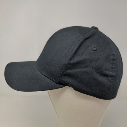 Yupoong Men's FlexFix Fitted Hat Black Size L-XL Blank Cotton Spandex Blend