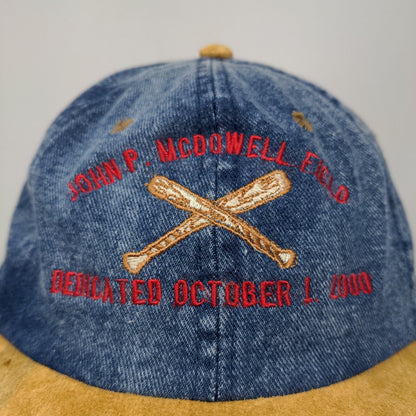 Nissin Men's John P. McDowell Field Dedication Hat Blue Tan Vintage 2000 Y2K