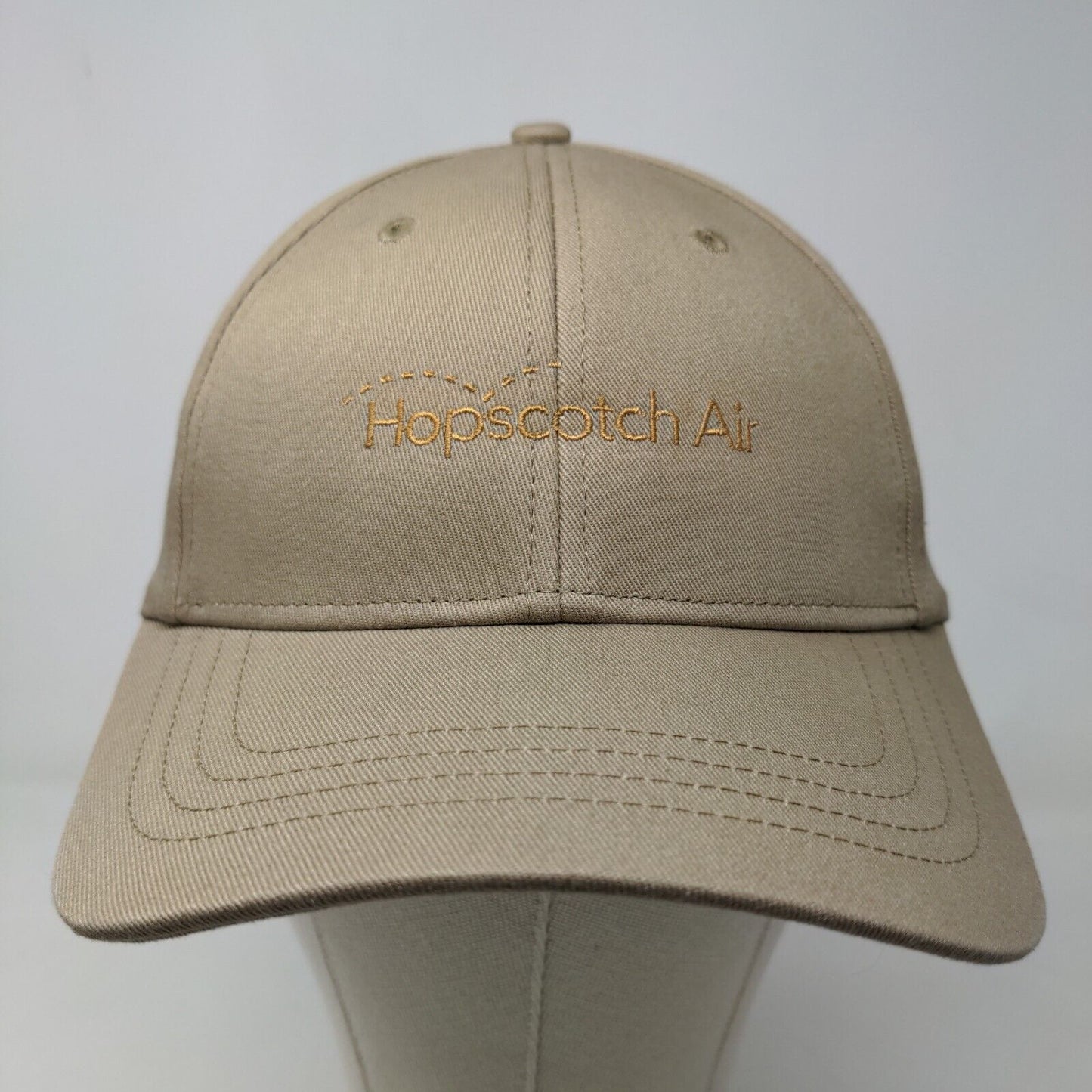 Lands' End Men's Strapback Hat Tan Size OS Embroidered Logo Hopscotch Air