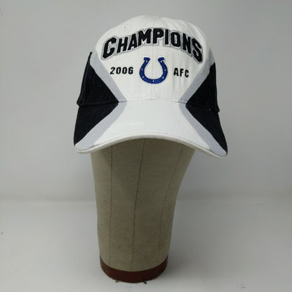 NFL Mens Indianapolis Colts 2005 AFC Champions Strapback Hat White OSFA Logo