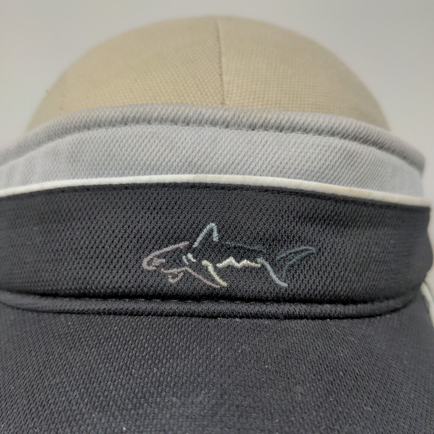 Greg Norman Men's Slideback Sun Visor Cap Hat black OSFA Embroidered Shark Logo