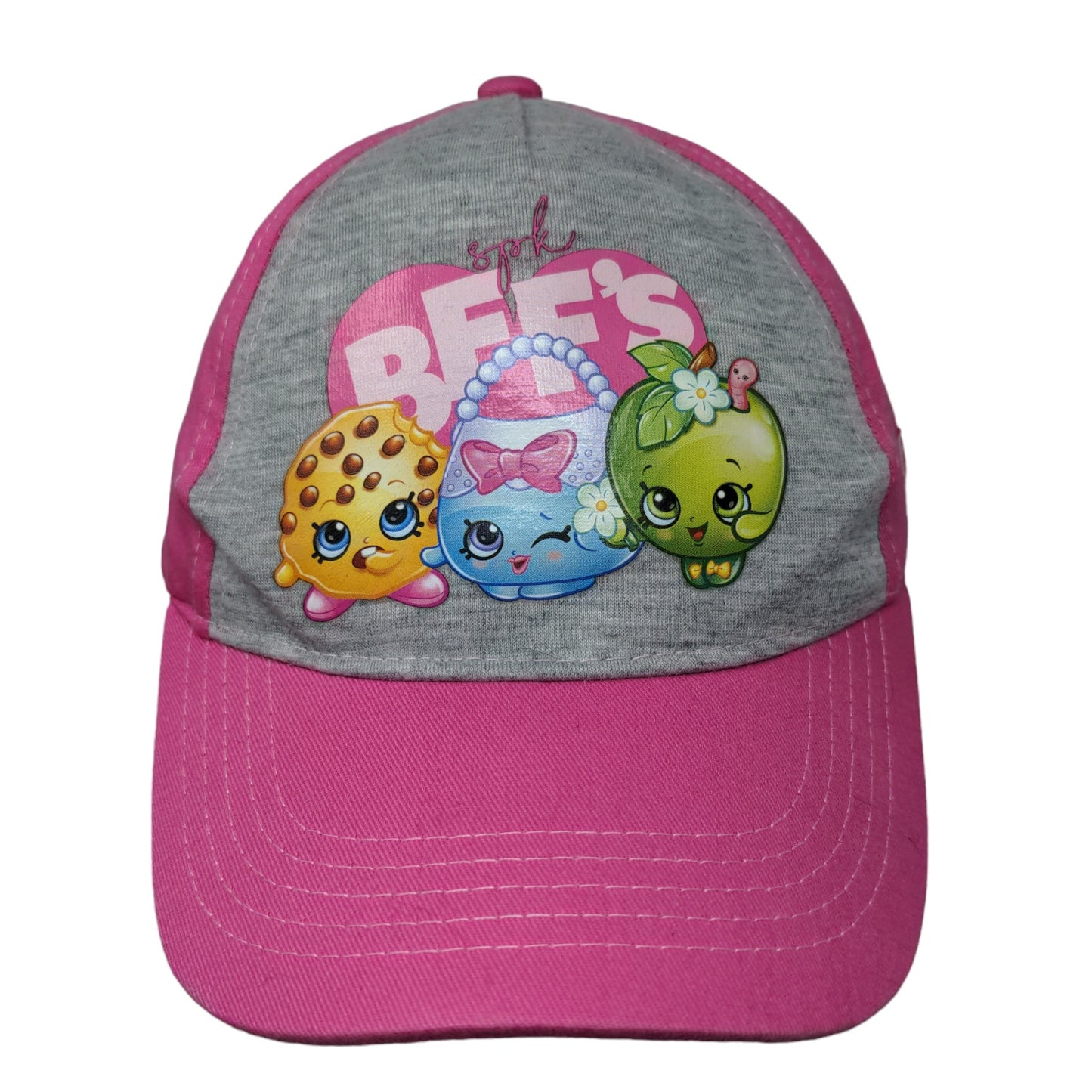 Shopkins Girl's Strapback Hat Pink OSFM Graphic Logo BFF's 2018 100% Cotton