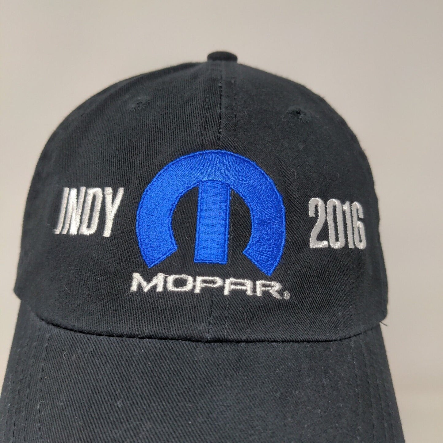 Mopar Indy 2016 Strapback Hat Black Adjustable Embroidered Logo