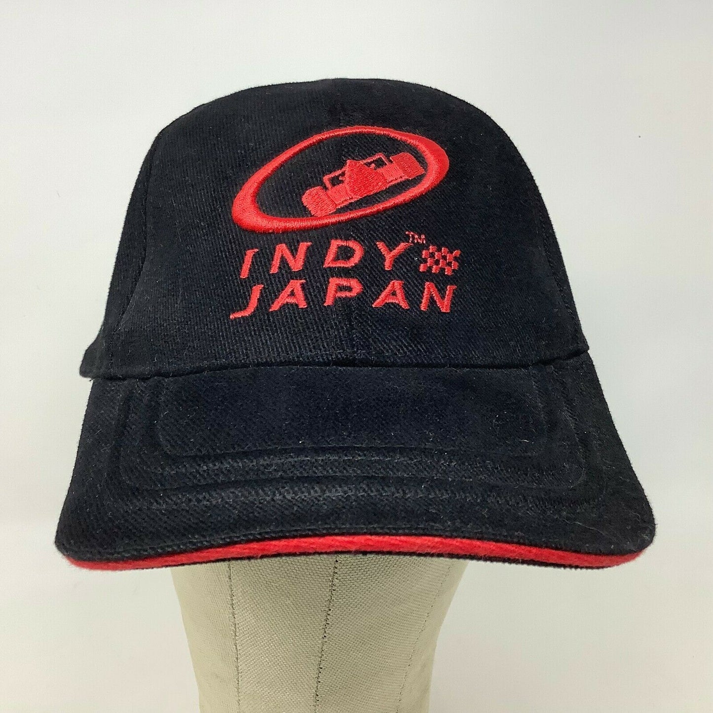 Rare Indy Japan Twin Ring Motegi Hat Black Strapback Red & Black Embroidered