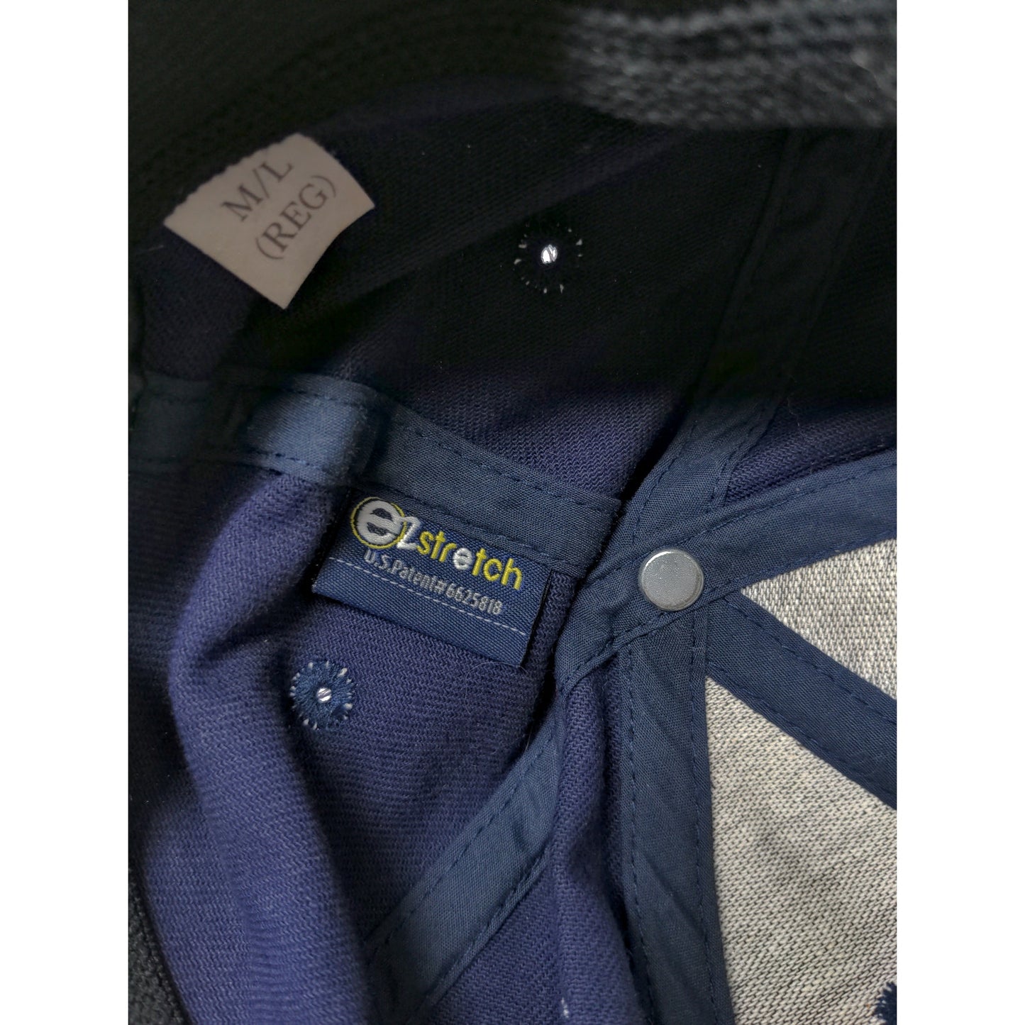 Monarch EZ Stretch Hat Size M/L Blue Faded Distressed Embroidered Logo