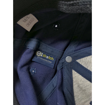 Monarch EZ Stretch Hat Size M/L Blue Faded Distressed Embroidered Logo