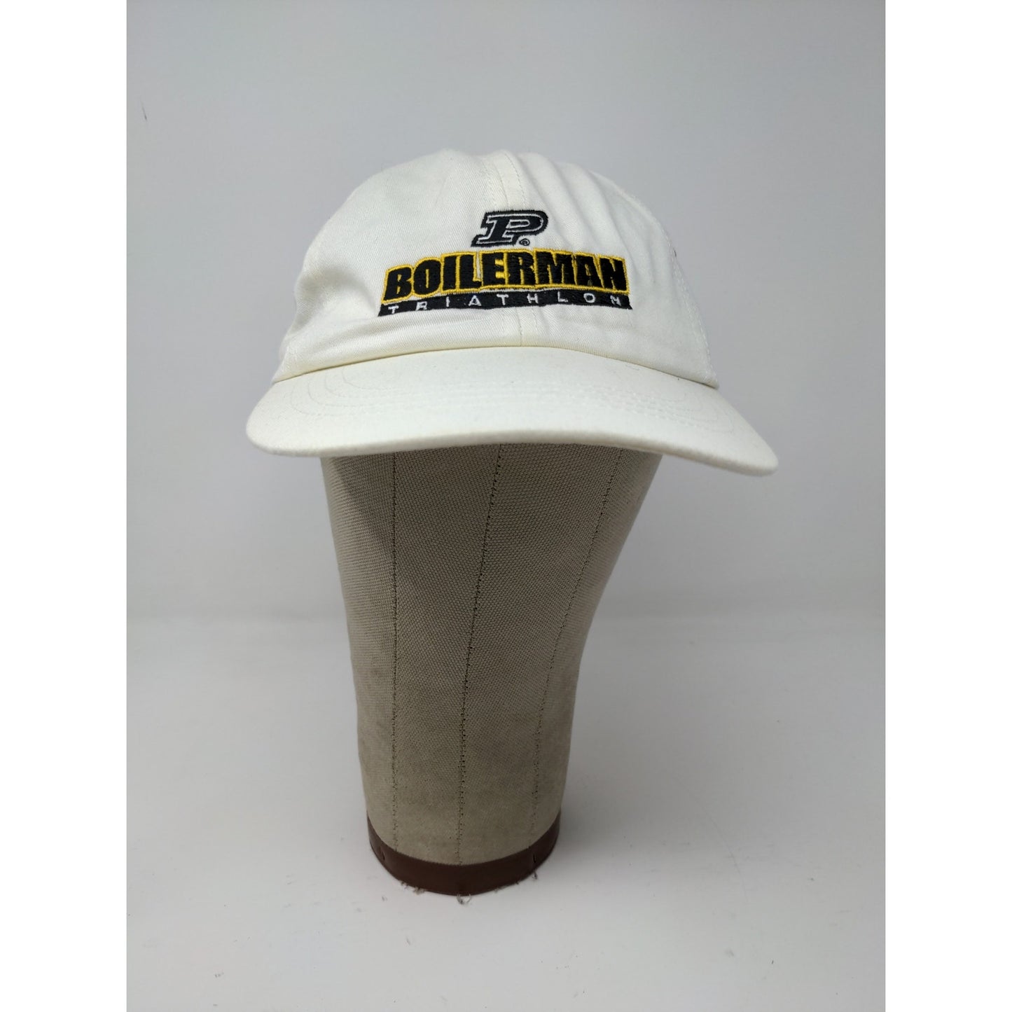 Purdue Boilerman Triathlon Slideback Hat White Cream Embroidered Logo