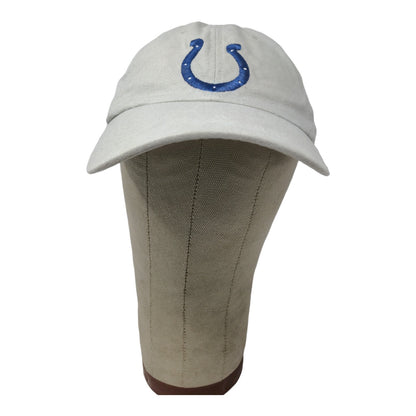 NFL Football Indianapolis Colts Strapback Hat Embroidered Horseshoe Logo Beige