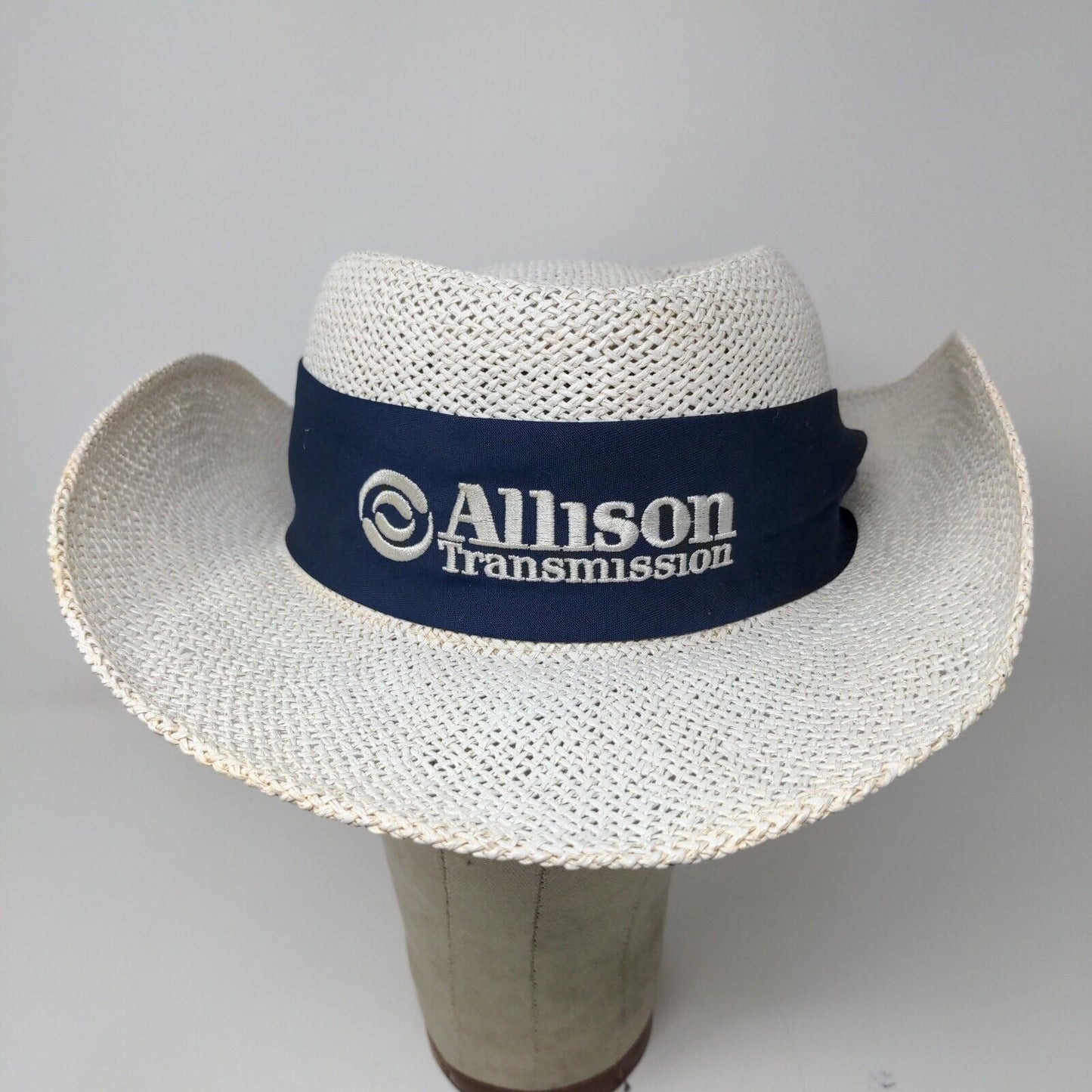 Allison Transmission Mens Panama Hat Cream OSFA Embroidered Logo Headband